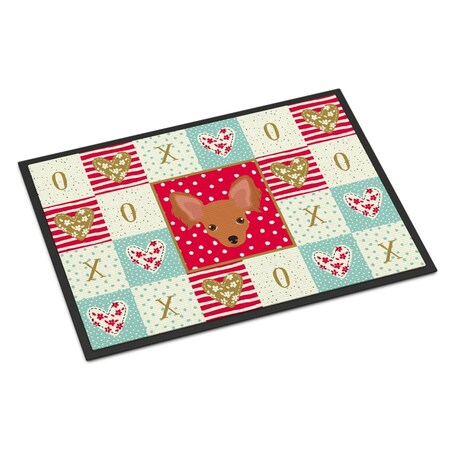 Carolines Treasures 18 x 27 in. Russian Tor Terrier Love Indoor or Outdoor Mat CK5234MAT